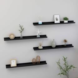 vidaXL Rafturi de perete, 4 buc. , negru, 80x9x3 cm (326669) Raft