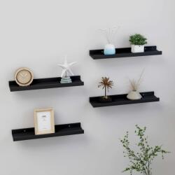 vidaXL Rafturi de perete, 4 buc. , negru, 40x9x3 cm (326667) Raft