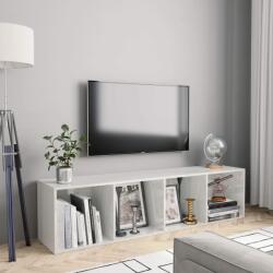 vidaXL Bibliotecă/Comodă TV, alb extralucios, 143 x 30 x 36 cm (800267)