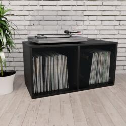 vidaXL Cutie de depozitare vinyl-uri, negru, 71 x 34 x 36 cm, PAL (800118)