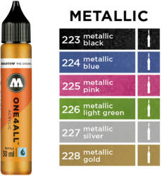 MOLOTOW Vopsea acrilica pentru marker pictura MOLOTOW One4All Refill Metallic, 30 ml