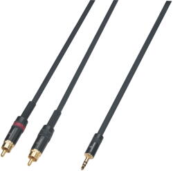 Soundsation WM-MJ2RCA15 - Wiremaster adapterkábel Mini jack sztereo 3.5 - 2 x RCA / 1.5 m - E924E