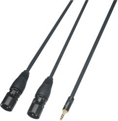 Soundsation WM-MJ2XLR15 - Wiremaster adapterkábel Mini jack sztereo 3.5 - 2 x papa XLR / 1.5 m - E937E