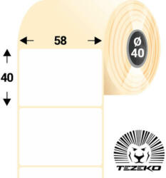 Tezeko 58 * 40 mm-es, 1 pályás visszaszedhető direkt termál etikett címke (1200 címke/tekercs) (T0580004000-004) - cimke-nyomtato