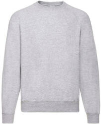 Fruit of the Loom Uniszex Pulóver Hosszú ujjú Fruit of the Loom Sweatshirt Raglan - 2XL, Heather szürke