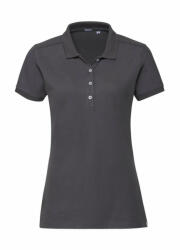 Russell Europe Női rövid ujjú galléros póló Russell Europe Ladies' Fitted Stretch Polo S, Konvoj szürke
