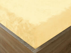 Goldea cearceaf de pat din micropluș cu elastic - galben crem 90 x 200 cm