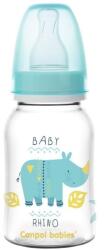 Canpol babies Шише за хранене Canpol - Носорог, тюркоаз, 125 ml (59/100_tur) - ozone