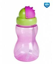 Canpol babies Преходно шише със сламка и капаче Canpol - 270 ml, розово (56/109_pin) - ozone