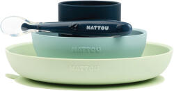 NATTOU Set de mese NATTOU silicon 4 buc verde-albastru fără BPA (AGS877008)