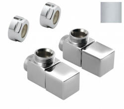  Sapho Cube csatlakozó készlet sarok radiátorszeleppel, szögletes, ezüst CP4520S (CP4520S)