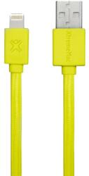 XtremeMac szövet borítású lapos Lightning kábel - Sárga (XCL-USB-93)