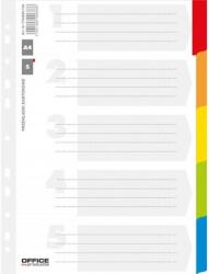 Office Products Separatoare carton alb cu margine color, A4, 170g/mp, 5 culori/set, Office Products (OF-21070511-99) - ihtis
