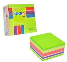 STICKN Cub notes autoadeziv 76 x 76 mm, 400 file, Stick"n - neon/pastel asortate (HO-21537)
