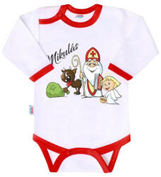 NEW BABY Body nyomtatott mintával New Baby Mikulás - pindurka