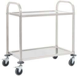 vidaXL Cărucior de bucătărie 2 niveluri 96, 5x55x90 cm oțel inoxidabil (50912)