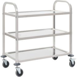vidaXL Cărucior de bucătărie 3 niveluri 96, 5x55x90 cm oțel inoxidabil (50914)