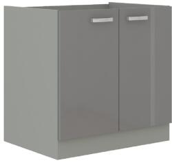 TEMPO KONDELA Alsó mosogató szekrény, szürke magas fényezéssel, PRADO 80 ZL 2F BB