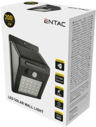 Avide Entac Napelemes Műanyag Lámpa 2W SMD, fali reflektor, ip65, mozgásérzékelős, 200 lumen (A7942)