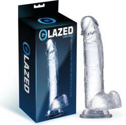 Dildo Glazed 22 cm Transparent Realistic cu testicule (GL-965)