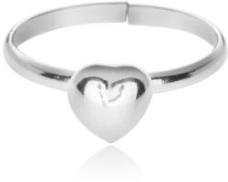 Ekszer Eshop Gyűrű kiemelkedő teljes szívvel - ezüst