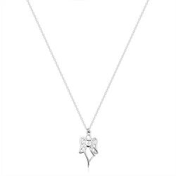 Ekszer Eshop 925 ezüst nyaklánc - faragott angyal, szív átlátszó gyémánttal