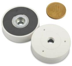 Magneo Smart Magnet ferită inel 43 x 10 x 12, 5 mm tip oală în carcasă de plastic alb