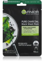 Garnier Skin Naturals Pure Charcoal mască textilă neagră, cu extract din alge marine 28 g Masca de fata