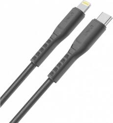 Uniq USB Type-C-ről Lightning Flex-re adat és töltőkábel, 3 A, 1.2 m, Szürke