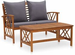 vidaXL Set mobilier de grădină cu perne, 2 piese, lemn masiv de acacia (310274) - vidaxl