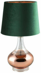 Eurofirany Nathalie asztali lámpa bársony búrával Sötétzöld 33x58 cm