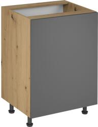 TEMPO KONDELA Alsó szekrény, artisan tölgy/szürke matt, univerzális, LANGEN D60