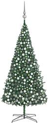 vidaXL Set brad de Crăciun artificial LED-uri & globuri, verde, 400 cm (3077886)