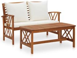 vidaXL Set mobilier de grădină cu perne, 2 piese, lemn masiv de acacia (310273) - vidaxl
