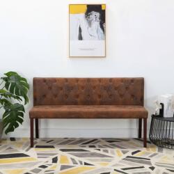 vidaXL Bancă, maro, 148, 5 cm, velur ecologic (288571)