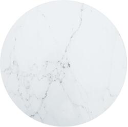 vidaXL Blat masă, alb, Ø30x0, 8 cm, sticlă securizată, design marmură (322245)