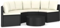 vidaXL Set mobilier de grădină cu perne, 5 piese, negru, poliratan (3064908) - comfy