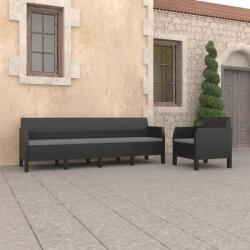 vidaXL Set mobilier de grădină cu perne, 2 piese, antracit, PP (3079673)