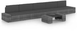 vidaXL Set mobilier de grădină cu perne, 6 piese, gri, poliratan (3067181) - comfy