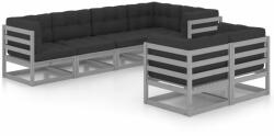 vidaXL Set mobilier de grădină cu perne, 7 piese, lemn masiv de pin (3076696) - comfy