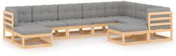 vidaXL Set mobilier de grădină cu perne, 9 piese, lemn masiv de pin (3076804) - comfy