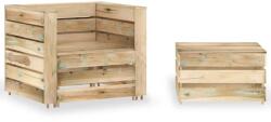 vidaXL Set mobilier de grădină paleți, 2 piese, lemn pin tratat (316204) - comfy