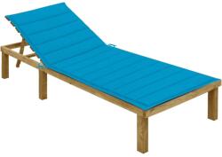 vidaXL Șezlong cu pernă albastră, lemn de pin tratat (3065823) - comfy