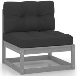 vidaXL Canapea de mijloc grădină, perne antracit, gri, lemn masiv pin (805722) - comfy