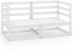 vidaXL Canapea de grădină cu 2 locuri, alb, lemn masiv de pin (3075245) - comfy