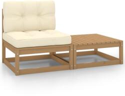 vidaXL Set mobilier de grădină cu perne 2 piese maro miere lemn pin (805763)