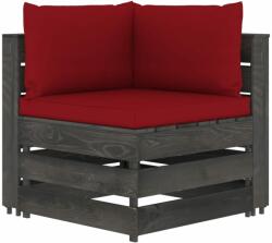 vidaXL Canapea de colț modulară cu perne, gri, lemn tratat (3068117) - comfy
