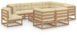 vidaXL Set mobilier grădină&perne 10 piese maro miere lemn masiv pin (3076862)