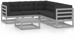 vidaXL Set mobilier de grădină cu perne, 6 piese, lemn masiv de pin (3076551) - comfy