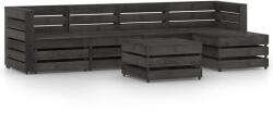 vidaXL Set mobilier de grădină, 6 piese, gri, lemn de pin tratat (3068068) - comfy